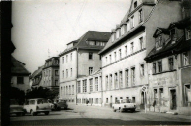 Stadtarchiv Weimar, 60 10-5/8, Blick in die Teichgasse/ Kleine Teichgasse, 1980