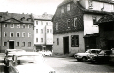 Stadtarchiv Weimar, 60 10-5/8, Blick in die Teichgasse und zum Graben, 1979