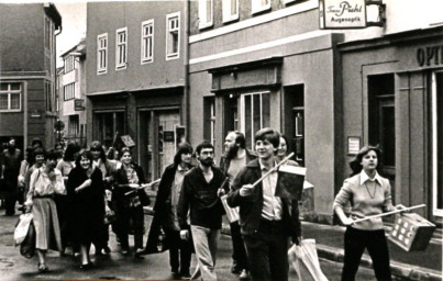 Stadtarchiv Weimar, 60 10-5/9, Blick in die Geleitstraße, 1980