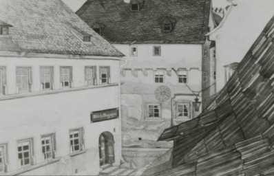 Stadtarchiv Weimar, 60 10-5/9, Blick auf die Geleitstraße (Zeichnung v. unbekannt), ohne Datum