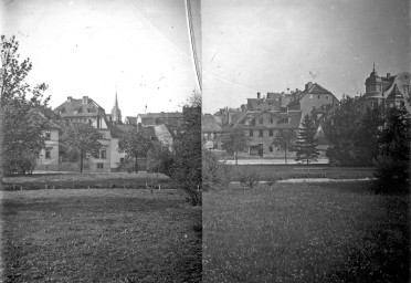 Stadtarchiv Weimar, 60 10-5/22, Blick über den Karl-August-Platz Richtung Jakobsvorstadt (2 Motive), vor 1936