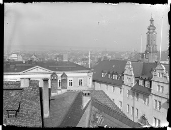 Stadtmuseum Weimar, Eichhorn 871 (K II 126 B), Blick vom Dach »Platz der Demokratie 3« über Weimar Richtung Norden, um 1940