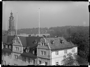 Stadtmuseum Weimar, Eichhorn 872 (K II 126 C), Blick vom Dach »Platz der Demokratie 3« über Weimar Richtung Nordosten, um 1940