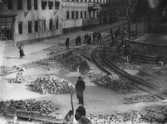 , 60 14 K1-20/1, Gleisverlegung auf dem Wielandplatz           , um 1998