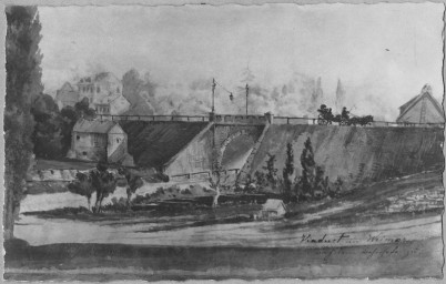 Stephan Liebig, 60 14 K2-327/2, Blick von Nordosten auf das Viadukt in Weimar, wohl 1887