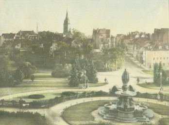Stephan Liebig, 60 14 K2-345/1, Karl-August-Platz, Panoramablick nach Süden, um 1920