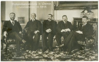 Stephan Liebig, 60 14 K2-375/3, Rat der Volksbeauftragten (Nationalversammlung in Weimar - Originalaufnahme im Schloss), 1919