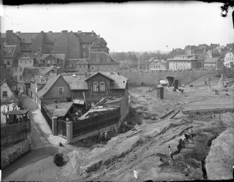 Stadtmuseum Weimar, Eichhorn 579 (K II 017 A), Blick auf Berggasse und Viadukt/Asbachstraße, 1937