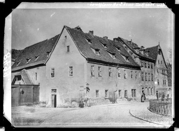 Stadtarchiv Weimar, 60 14 Negativ 037, Blick auf das »Alte Vorwerk« Richtung Kegelbrücke, vor 1870