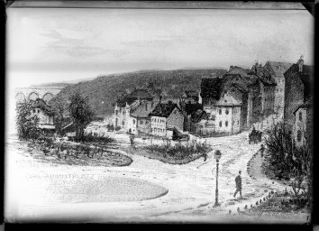 Stadtarchiv Weimar, 60 14 Negativ 045, Blick zum Jakobsplan aus Richtung Asbachviadukt (Osten), um 1880