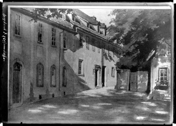 Stadtarchiv Weimar, 60 14 Negativ 048, Blick von Osten auf das Ende der Seifengasse, ohne Datum