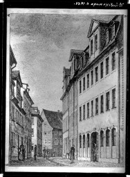 Stadtarchiv Weimar, 60 14 Negativ 059, Blick in die Windischenstraße Richtung Westen, um 1801