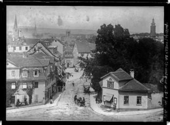 Stadtarchiv Weimar, 60 14 Negativ 074, Wielandplatz, Blick zum Frauenplan, ohne Datum