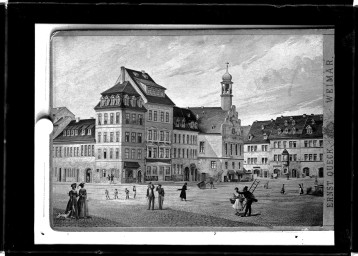 Stadtarchiv Weimar, 60 14 Negativ 129, das zweite Rathaus am Markt      , um 1820