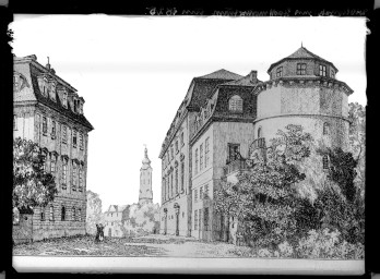 Stadtarchiv Weimar, 60 14 Negativ 139, Fürstenhaus und Anna Amalia Bibliothek, um 1825