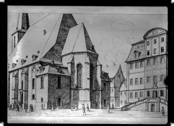 Stadtarchiv Weimar, 60 14 Negativ 162, Stadtkirche St. Peter und Paul,  sowie Wilhelm-Ernst-Gymnasium , ohne Datum